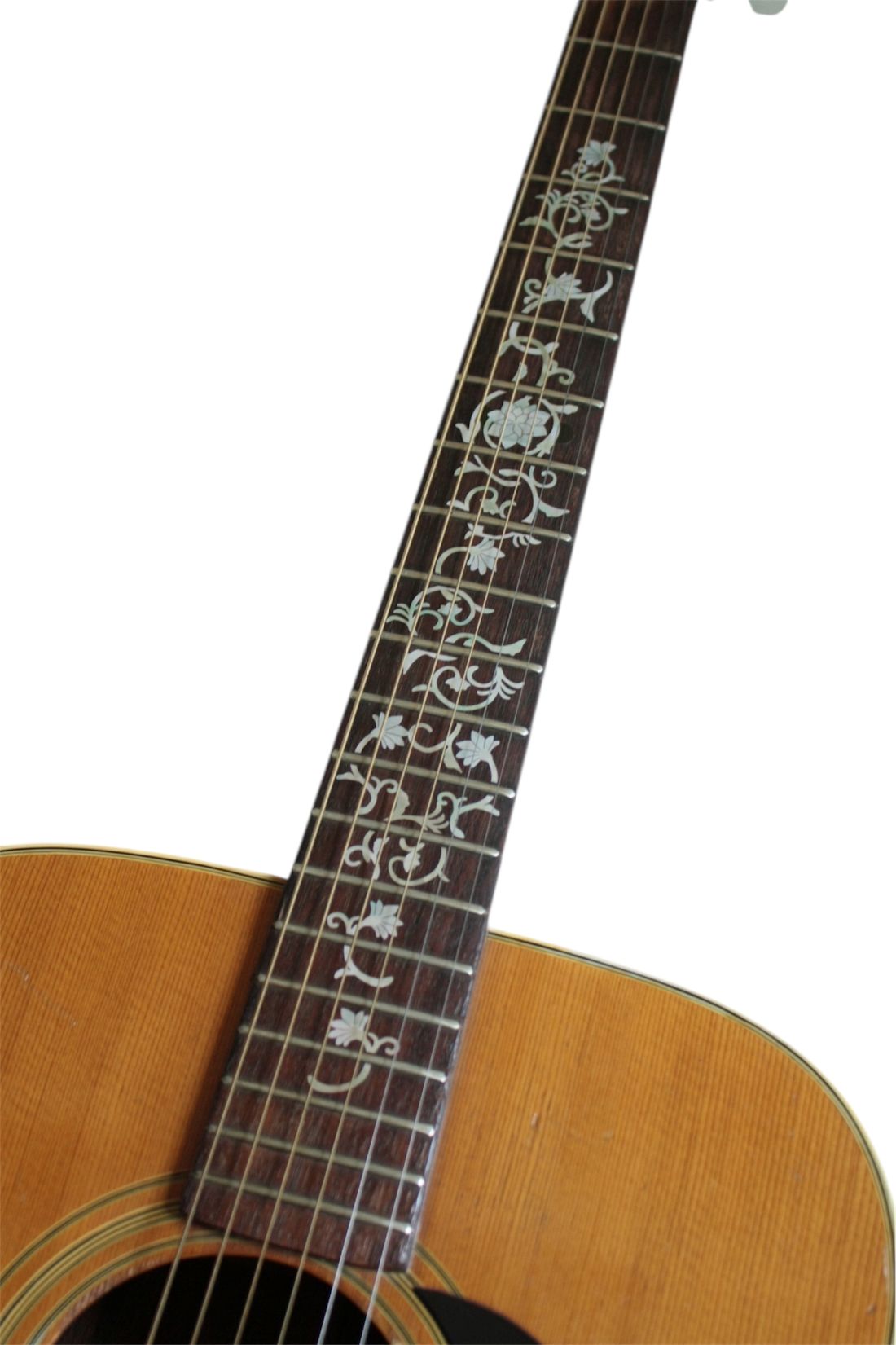 flowers with vine Takamine EF451DLX style fret markers for guitars