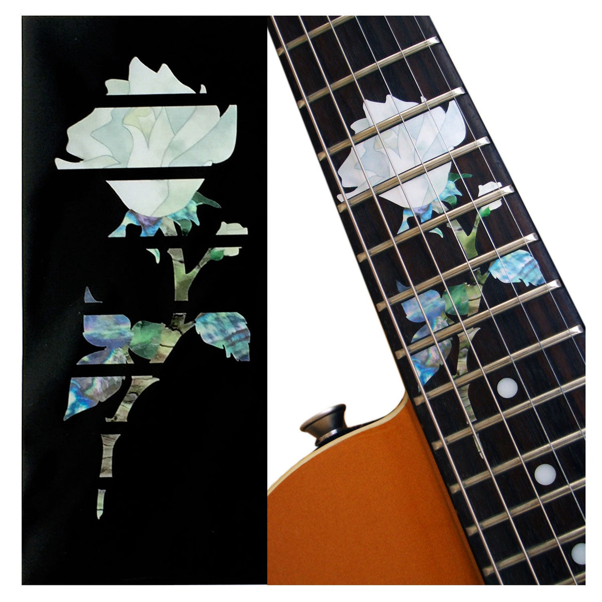 Single Rose Fret Markers - Inlay Stickers Jockomo