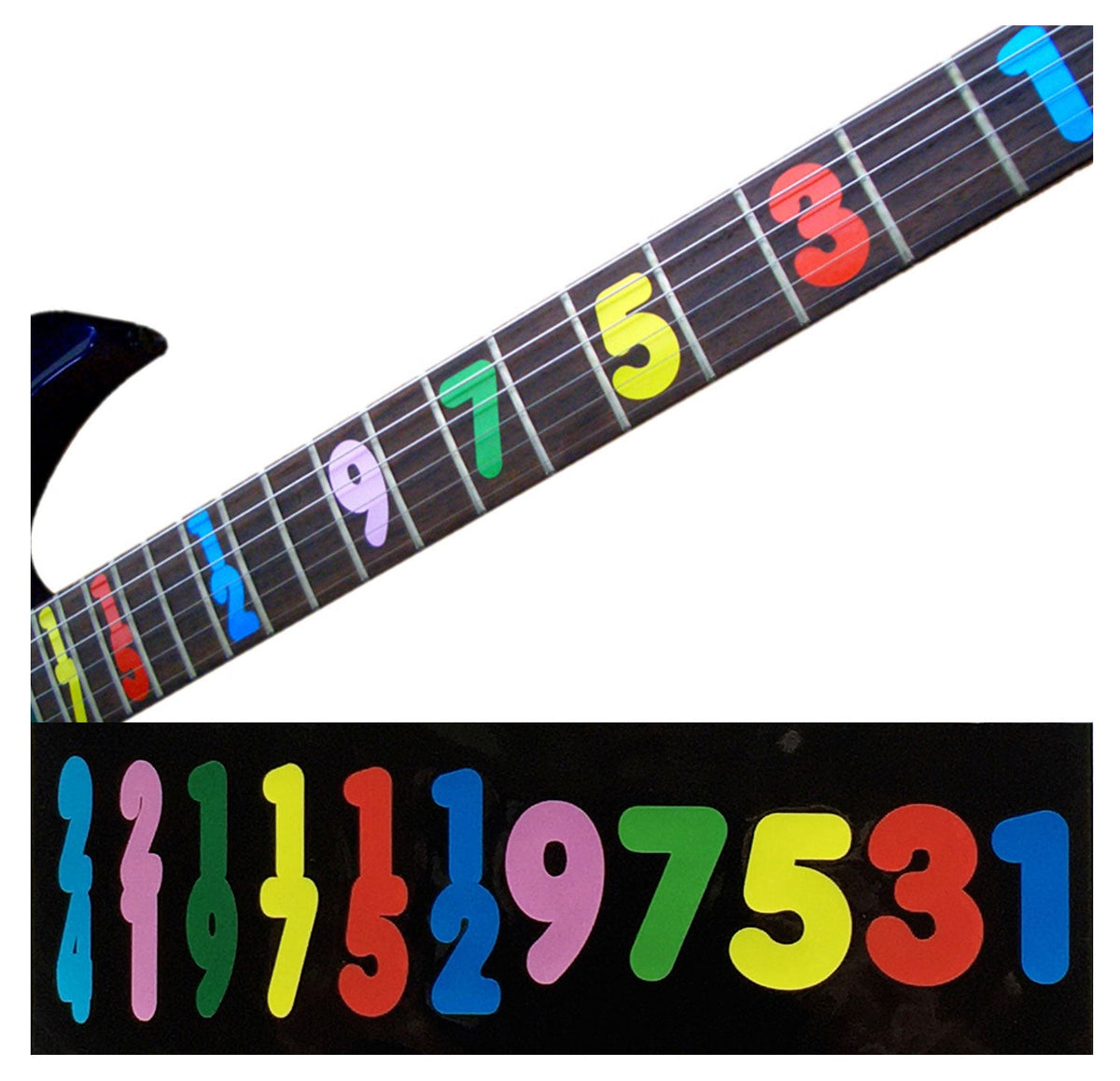 Kiesel JB24 Jason Becker Numbers style fret markers for guitars