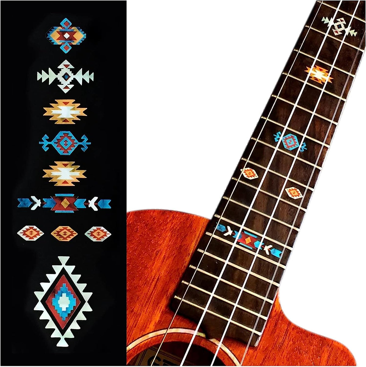 Native American Style / Ethnic Pattern - Fret Markers for Ukuleles