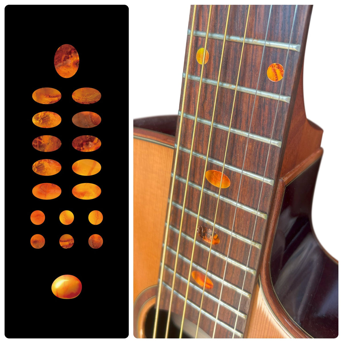 Gemtone Oval Fret Markers Decal - Amberell (inspired by amber)