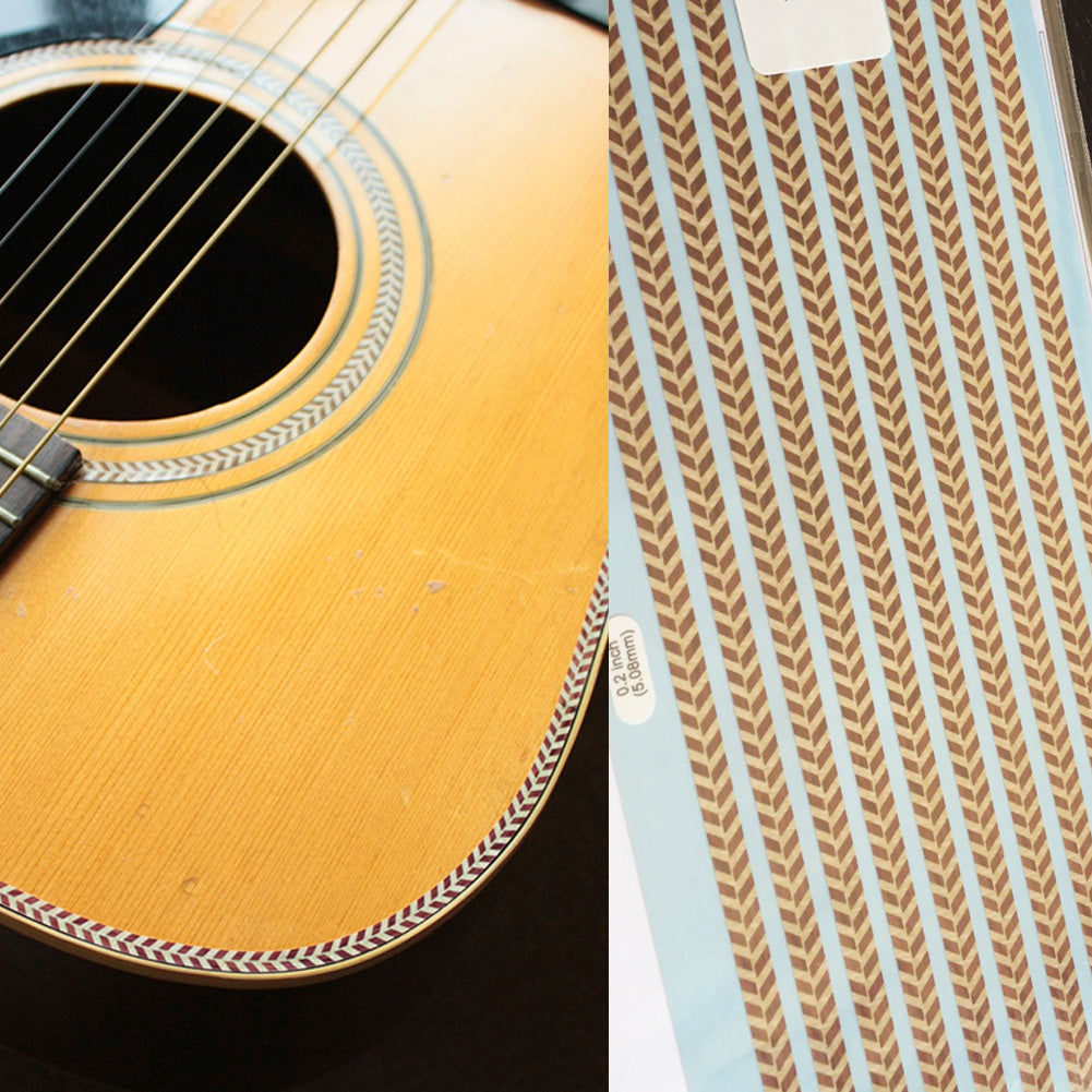 Binding Sticker/Decal (Woody-Herringbone) - Inlay Stickers Jockomo
