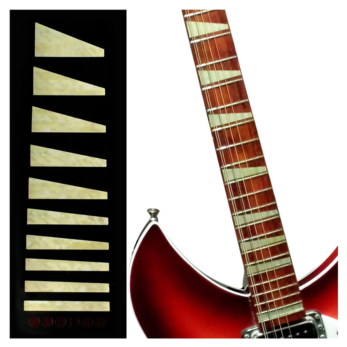 Rickenbacker style fret markers for guitars - Inlay Stickers Jockomo