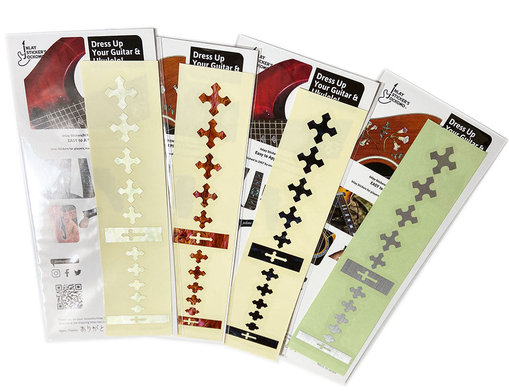 Set of guitar decal sheets with various designs