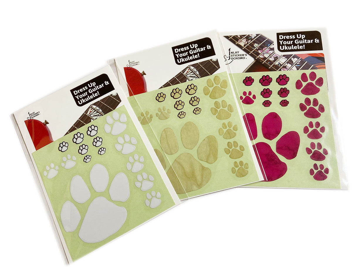 Animal Foot Prints - Fret Markers for Guitars & Bass - Inlay Stickers Jockomo