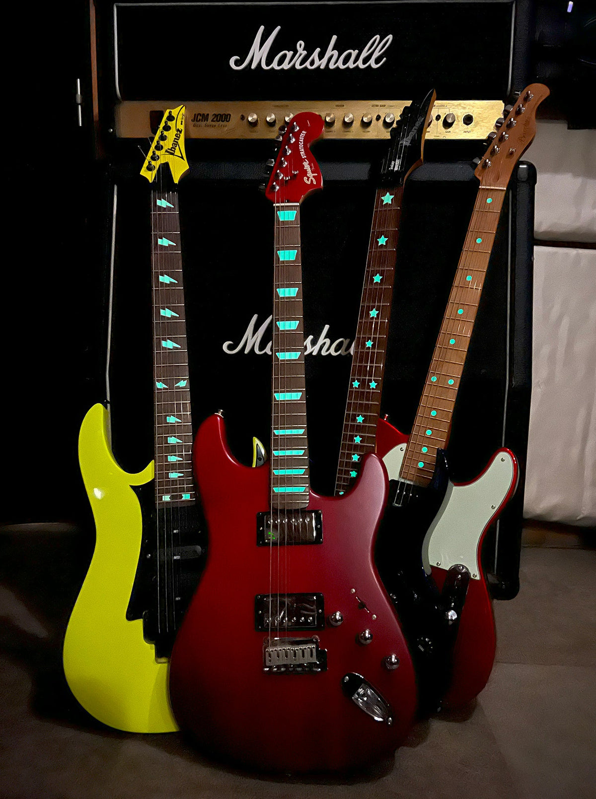 Glow in the Dark / Dish / Trapezoid Les Paul Style Fret Markers - Inlay Stickers Jockomo
