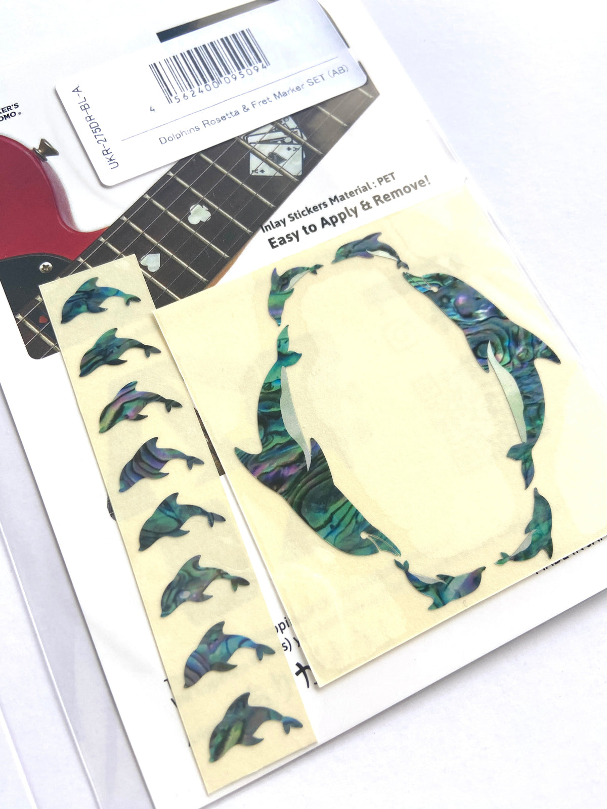 Dolphins Rosetta and Fret Markers / UKR-275DR - Inlay Stickers Jockomo