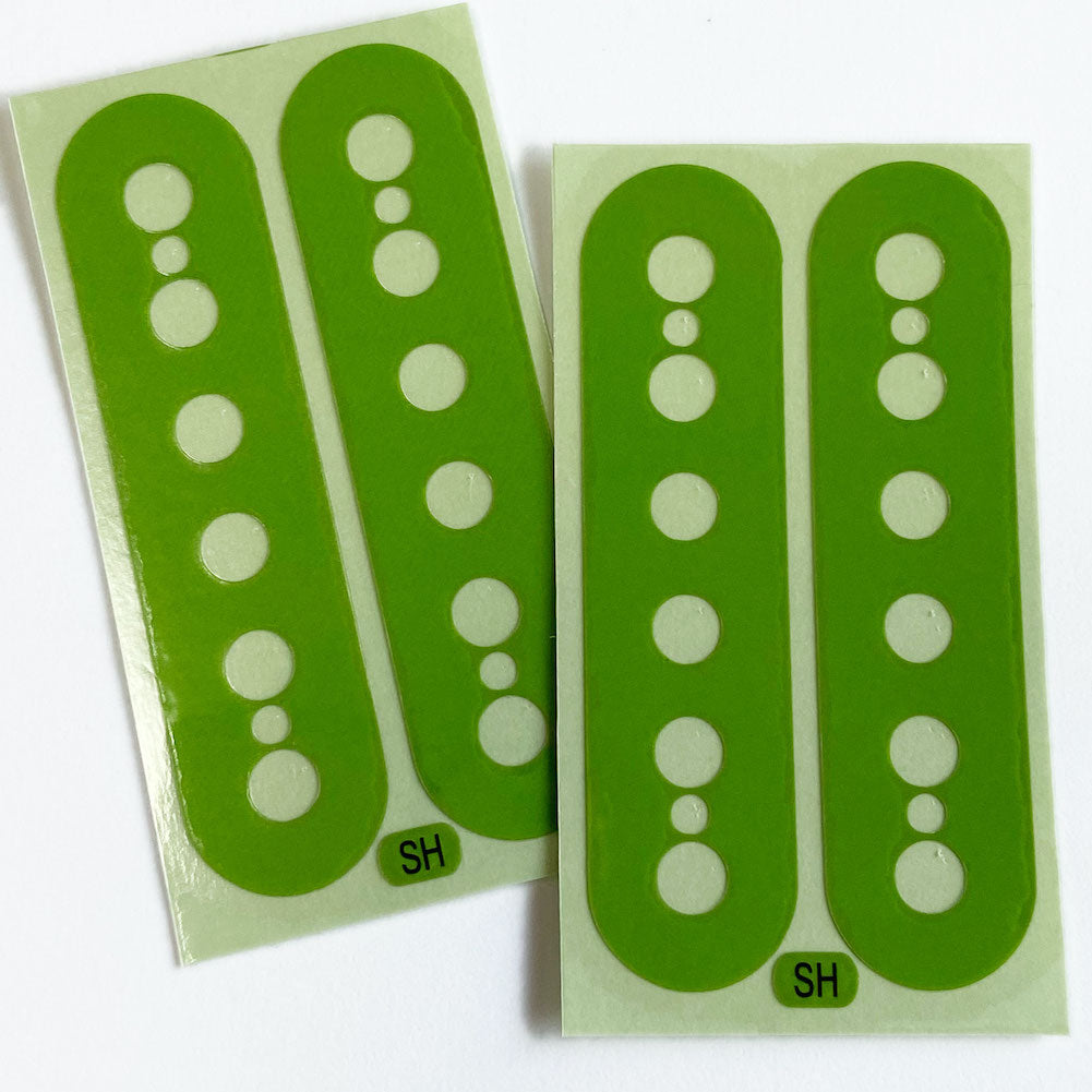 Solid Green Pickup Stickers for Humbucker, Seymour Duncan SH-1 Style