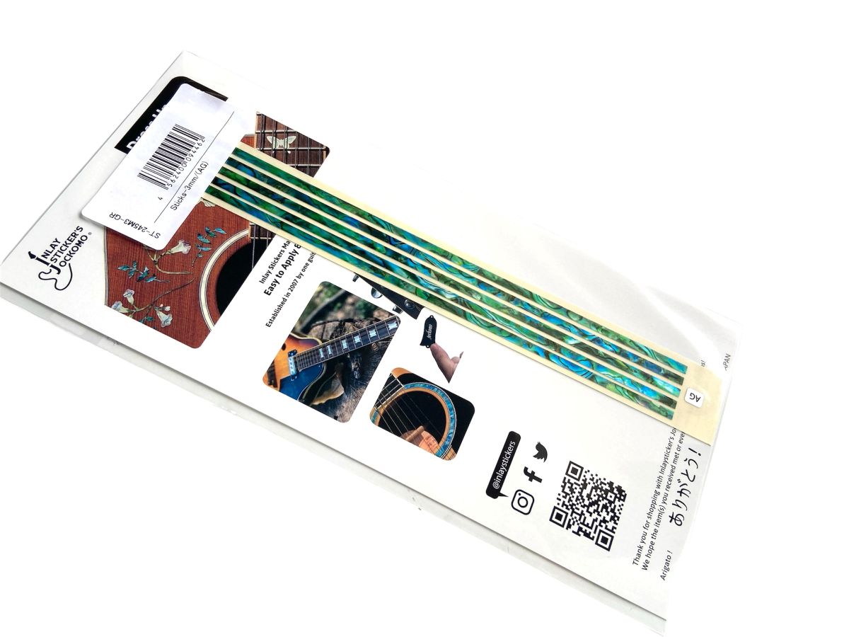 Stick Decals (Abalone-Green) for Guitars & Bass