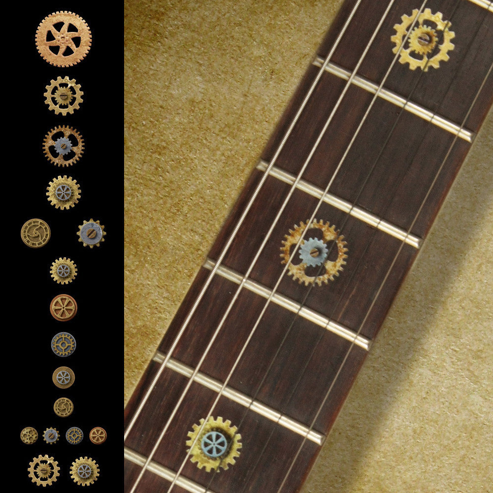 Steampunk Gears - Fret Markers for Guitars & Bass - Inlay Stickers Jockomo