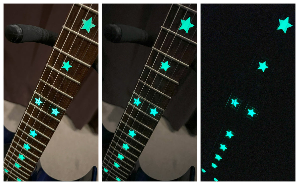 Glow in the Dark / Stars - Fret Markers for Guitars & Bass - Inlay Stickers Jockomo