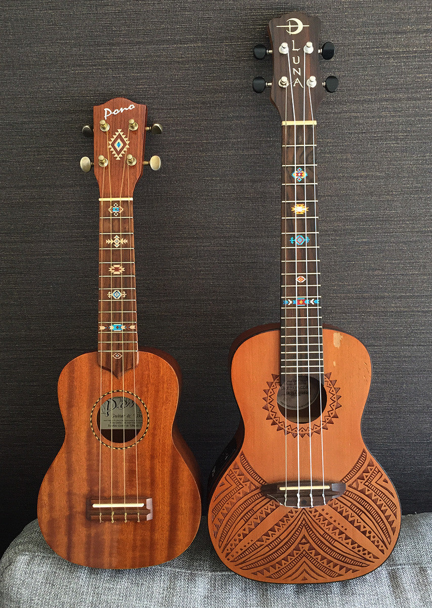 Native American Style / Ethnic Pattern (Natural) - Fret Markers for Ukuleles - Inlay Stickers Jockomo