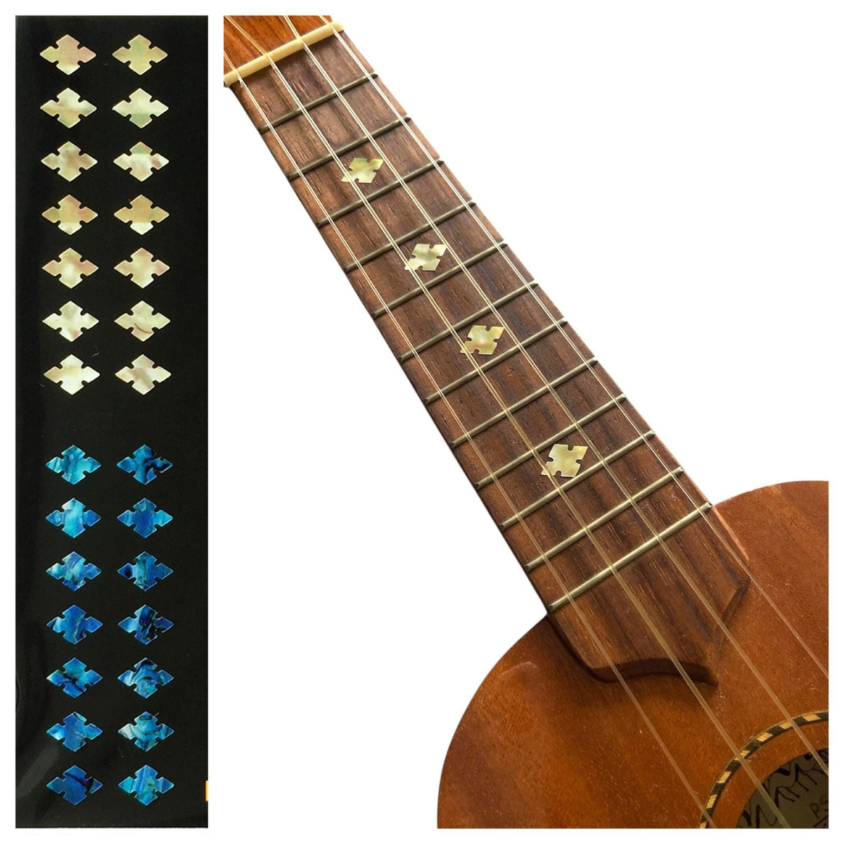 Slotted Diamonds - Fret Markers for Ukuleles (2 Colors)