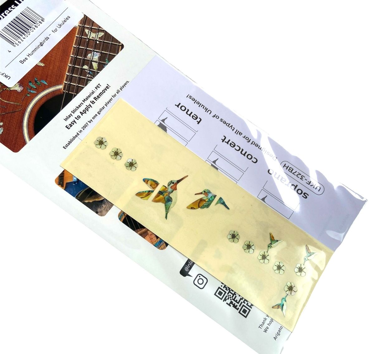 Bee Hummingbirds - Fret Markers for Ukuleles / UKF-327BH