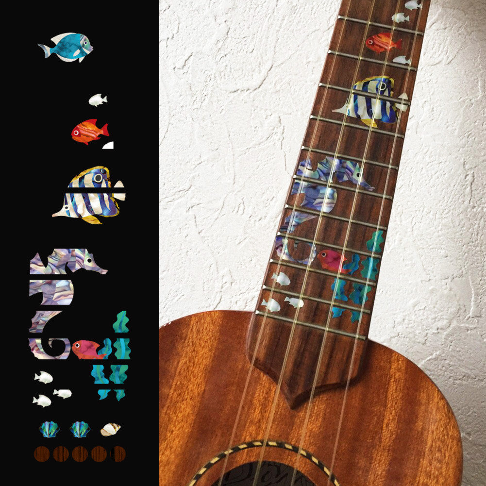Small Sea World / Under The Sea - Fret Markers for Ukuleles - Inlay Stickers Jockomo