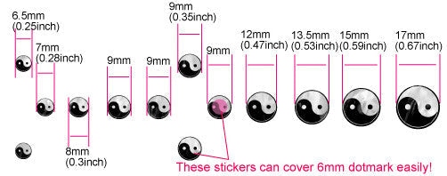 Yin & Yang - Fret Markers for Guitars & Bass - Inlay Stickers Jockomo