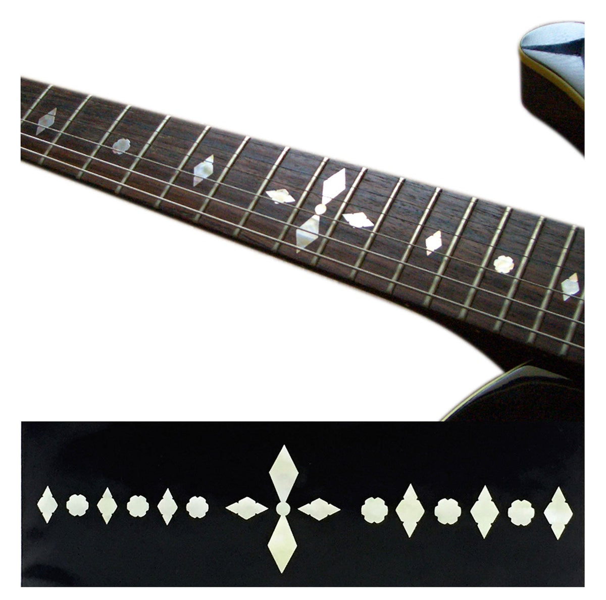 Diamond Checker Fret Markers - Inlay Stickers for Guitars