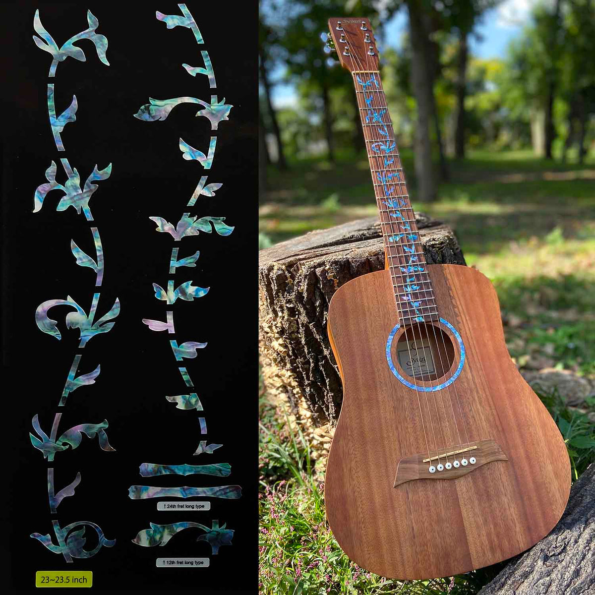Tree of Life for 23–23.5" Scale Travel Guitars - Inlay Stickers Jockomo