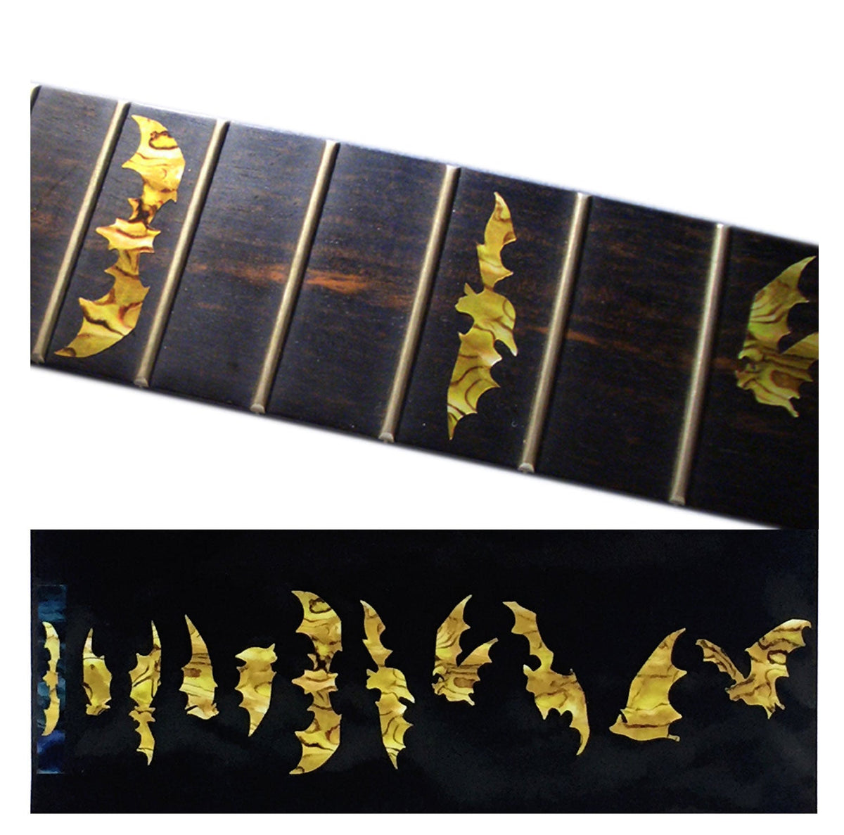 Bat Wings (Vampire Bats) - Fret Markers for Guitars & Bass - ocher