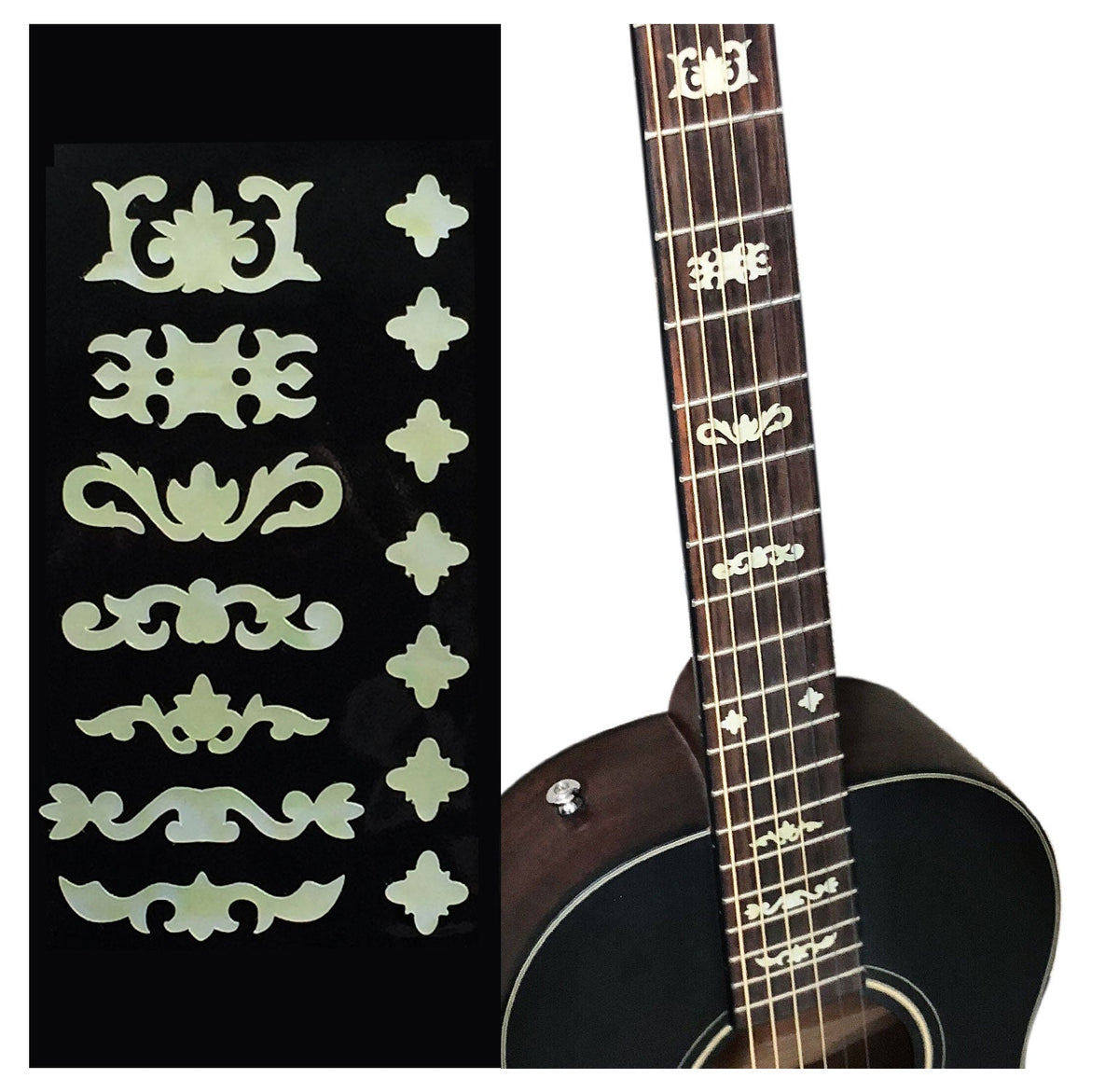 traditional pattern inlay design fret markers decal