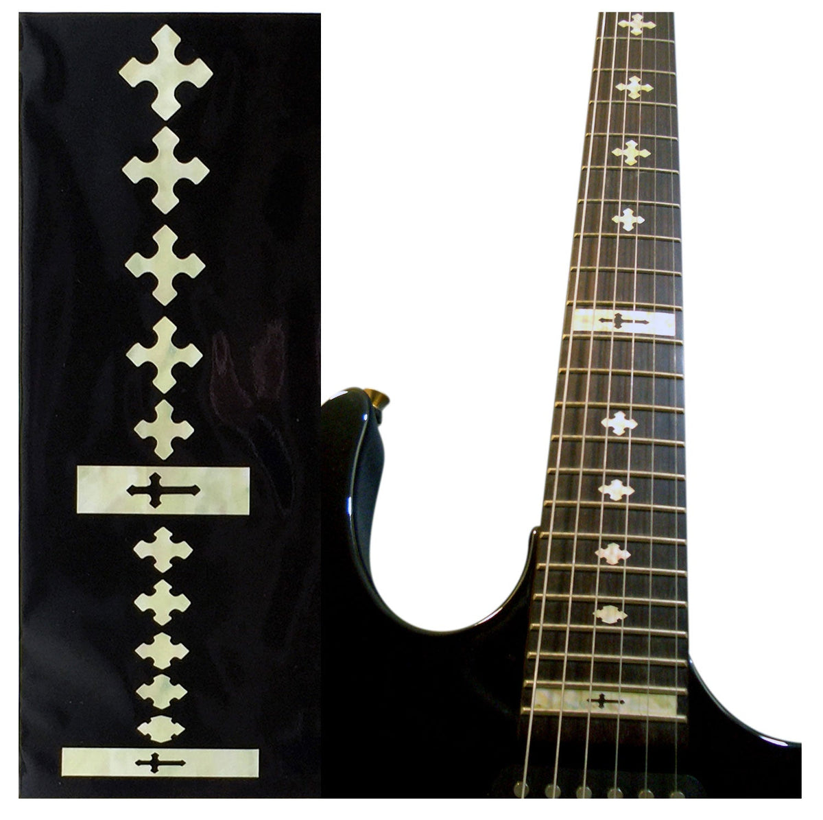 Cross Fret Markers - Inlay Sticker for guitar  & bass