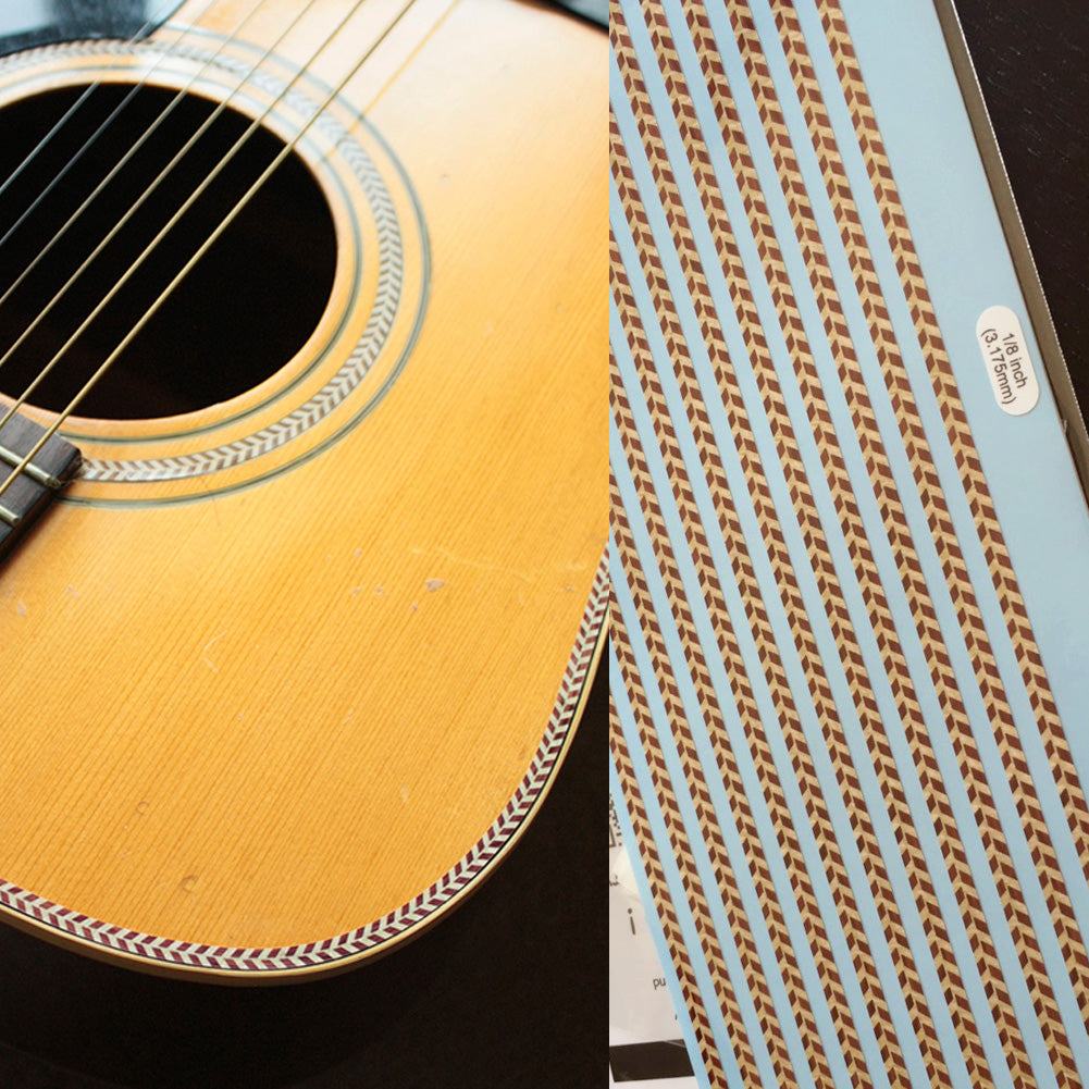 Binding Sticker/Decal (Woody-Herringbone) - Inlay Stickers Jockomo