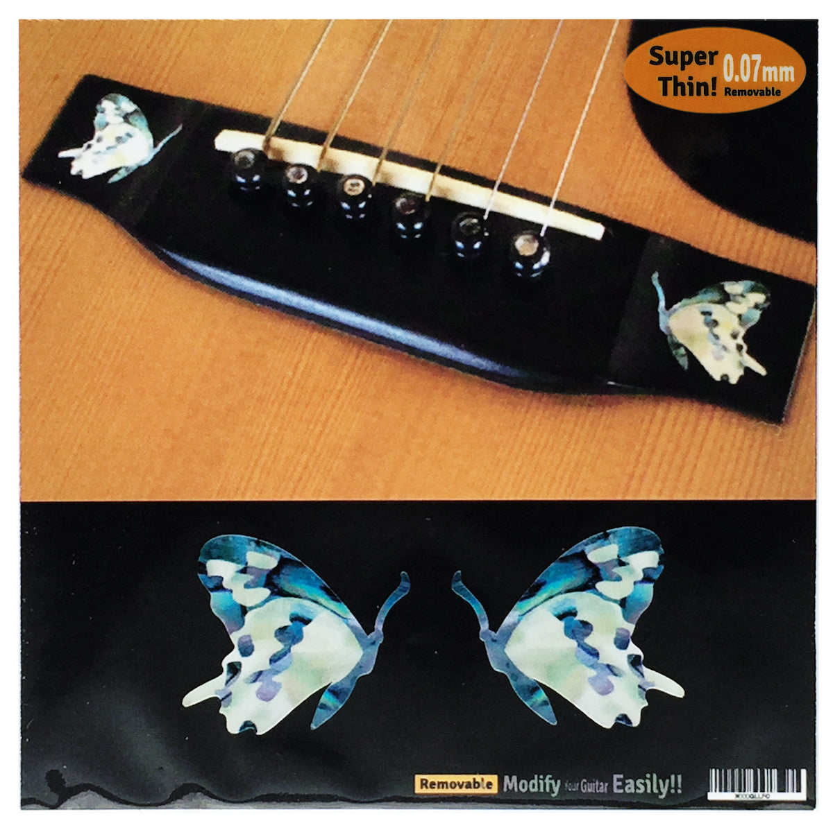 Butterfly - 2pcs Bridge Inlays - Inlay Stickers Jockomo