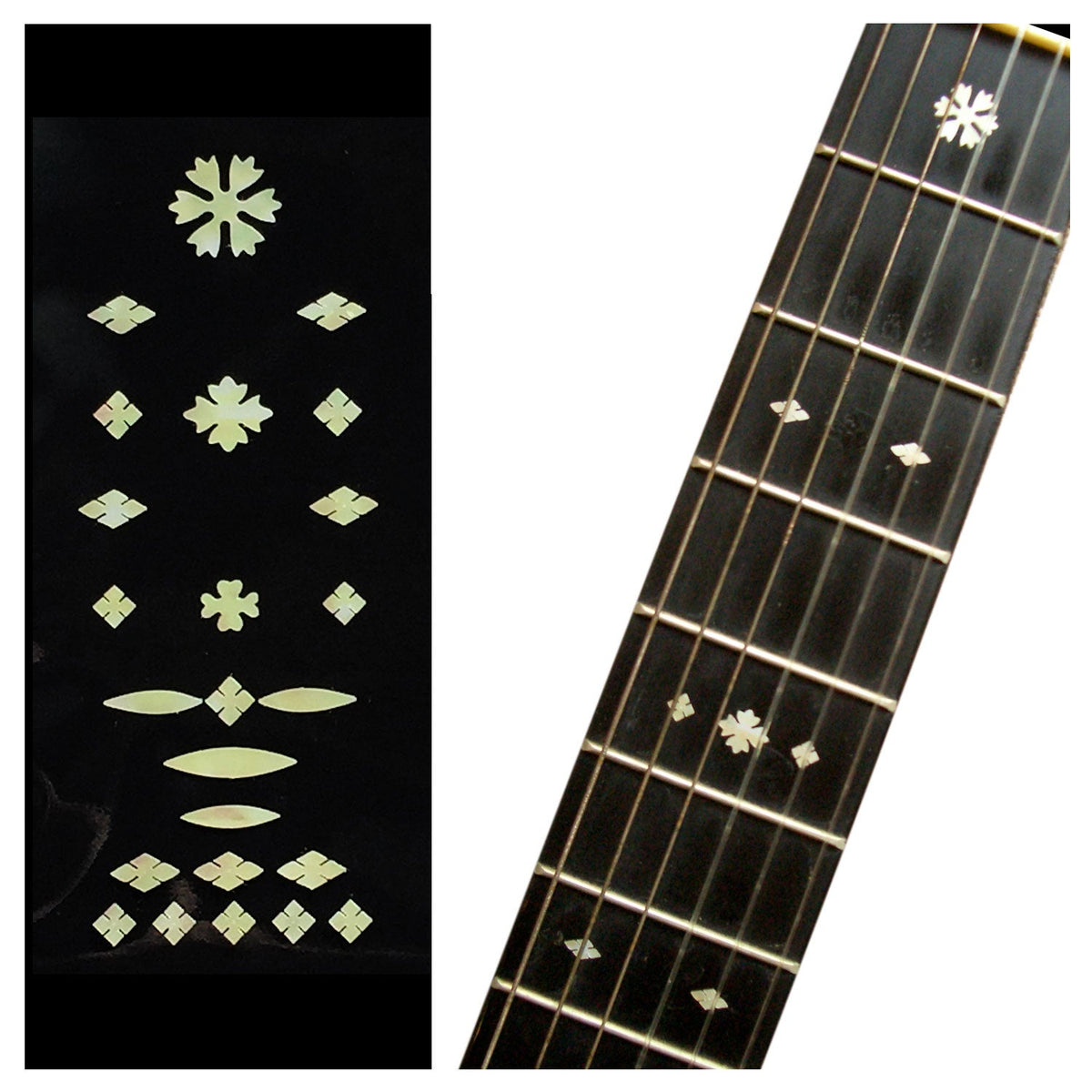 Traditional Martin style fret markers for both electric & acoustic guitars