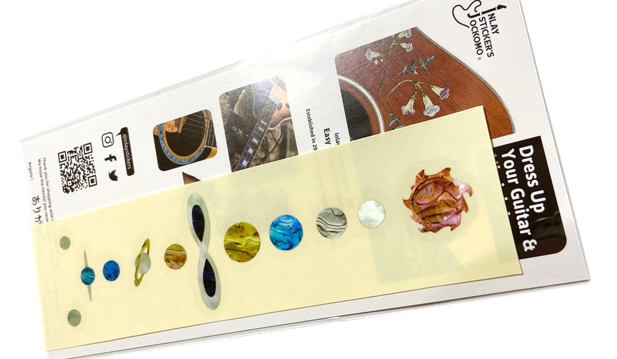 Earth & Sun, 9 planets of the solar system fret markers for guitars