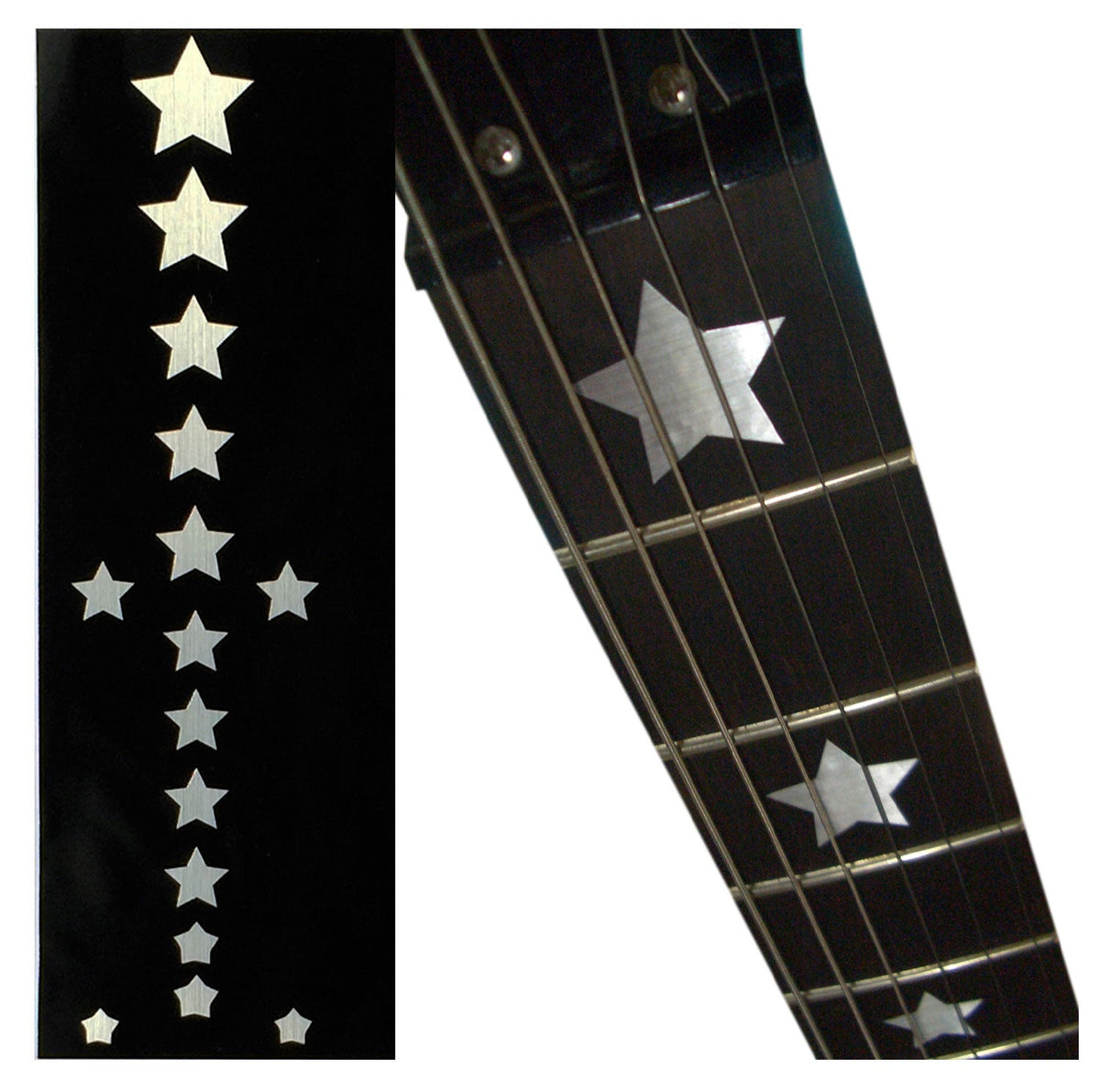 J-180 style stars fret markers for both guitars & bass - metallic