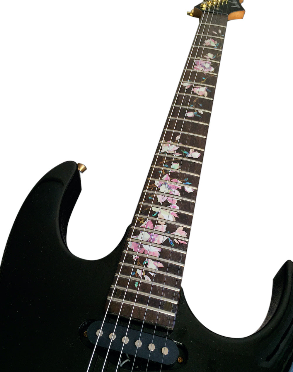 Magnolia Tree with Flowers Fret Markers by Inlay Sticker's Jockomo