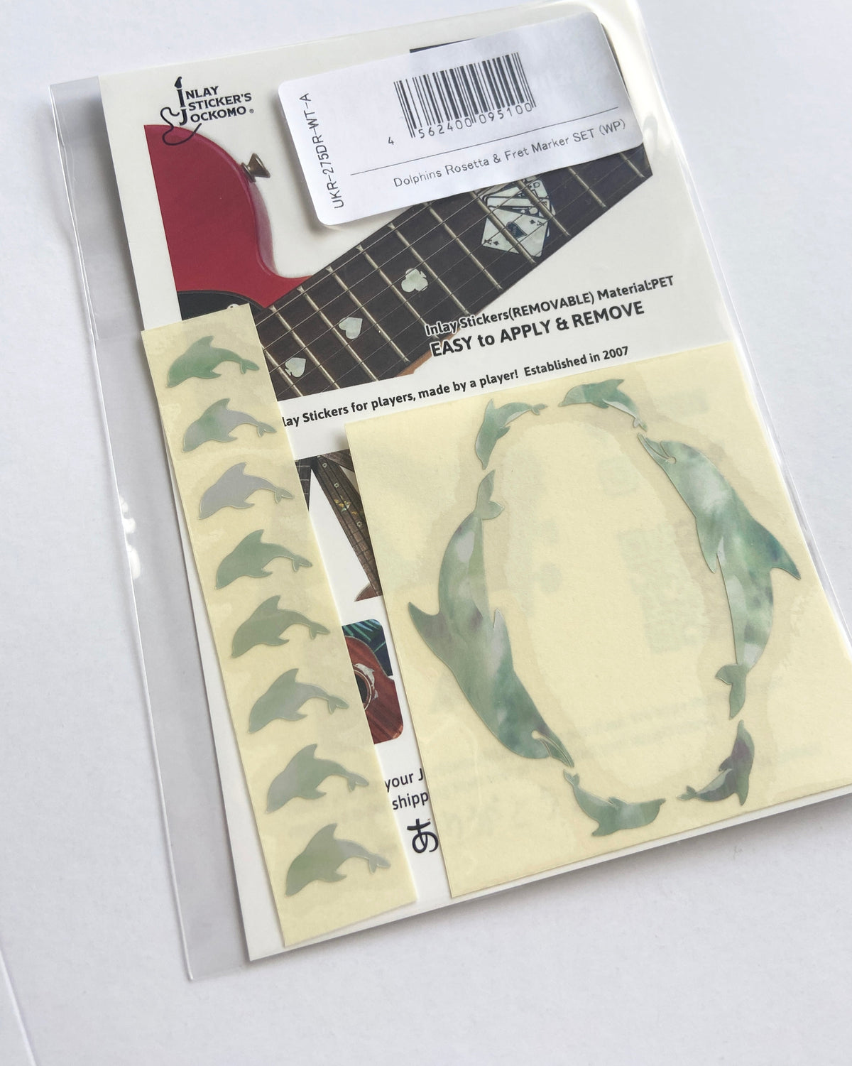 Dolphins Rosetta and Fret Markers / UKR-275DR - Inlay Stickers Jockomo