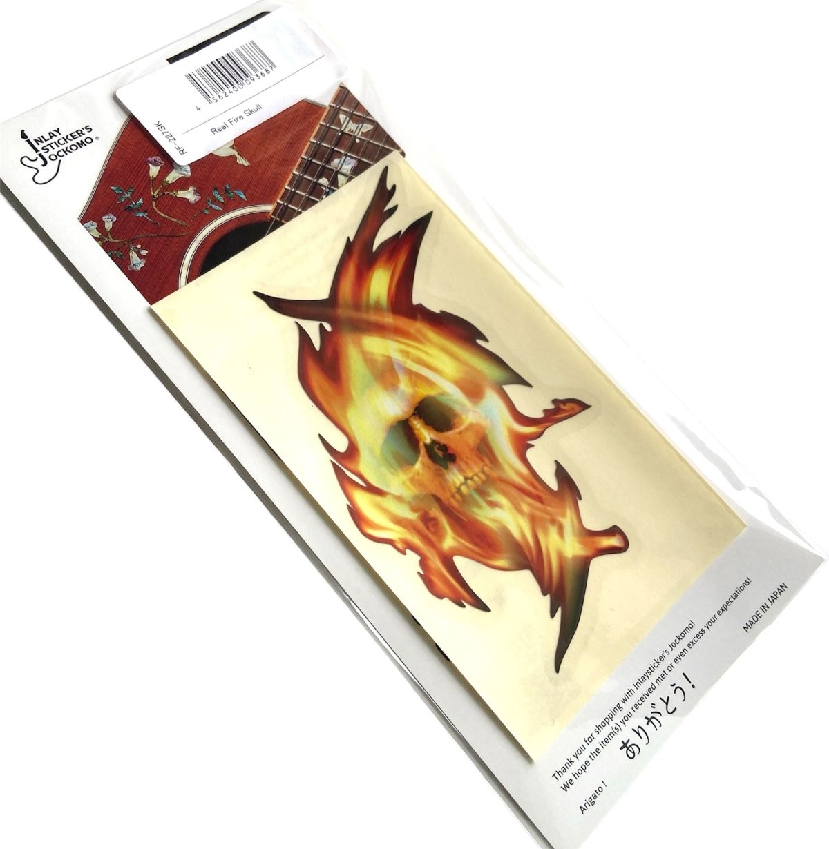 Real Fire Flame-Skull Inlay Stickers Decals Guitar Bass