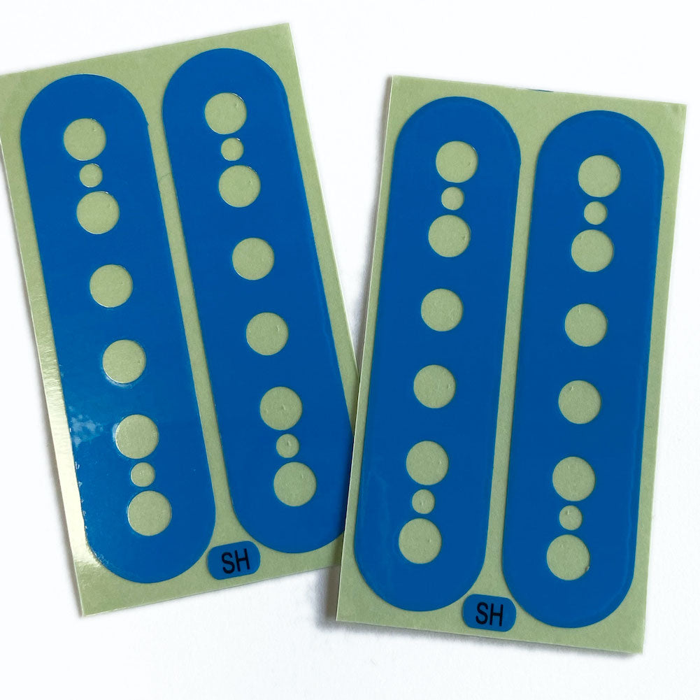 Solid Blue Pickup Stickers for Humbucker, Seymour Duncan SH-1 Style