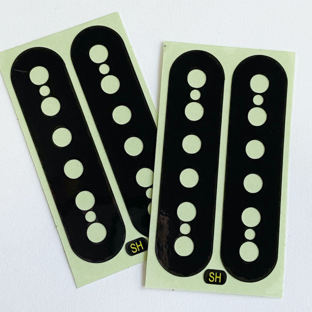 Pure Black Pickup Stickers for Humbucker, Seymour Duncan SH-1 Style