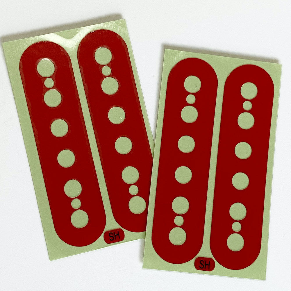 Solid Red Pickup Stickers for Humbucker, Seymour Duncan SH-1 Style