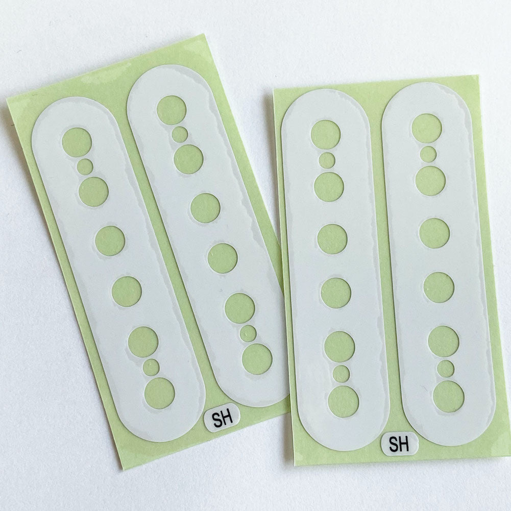 Solid White Pickup Stickers for Humbucker, Seymour Duncan SH-1 Style