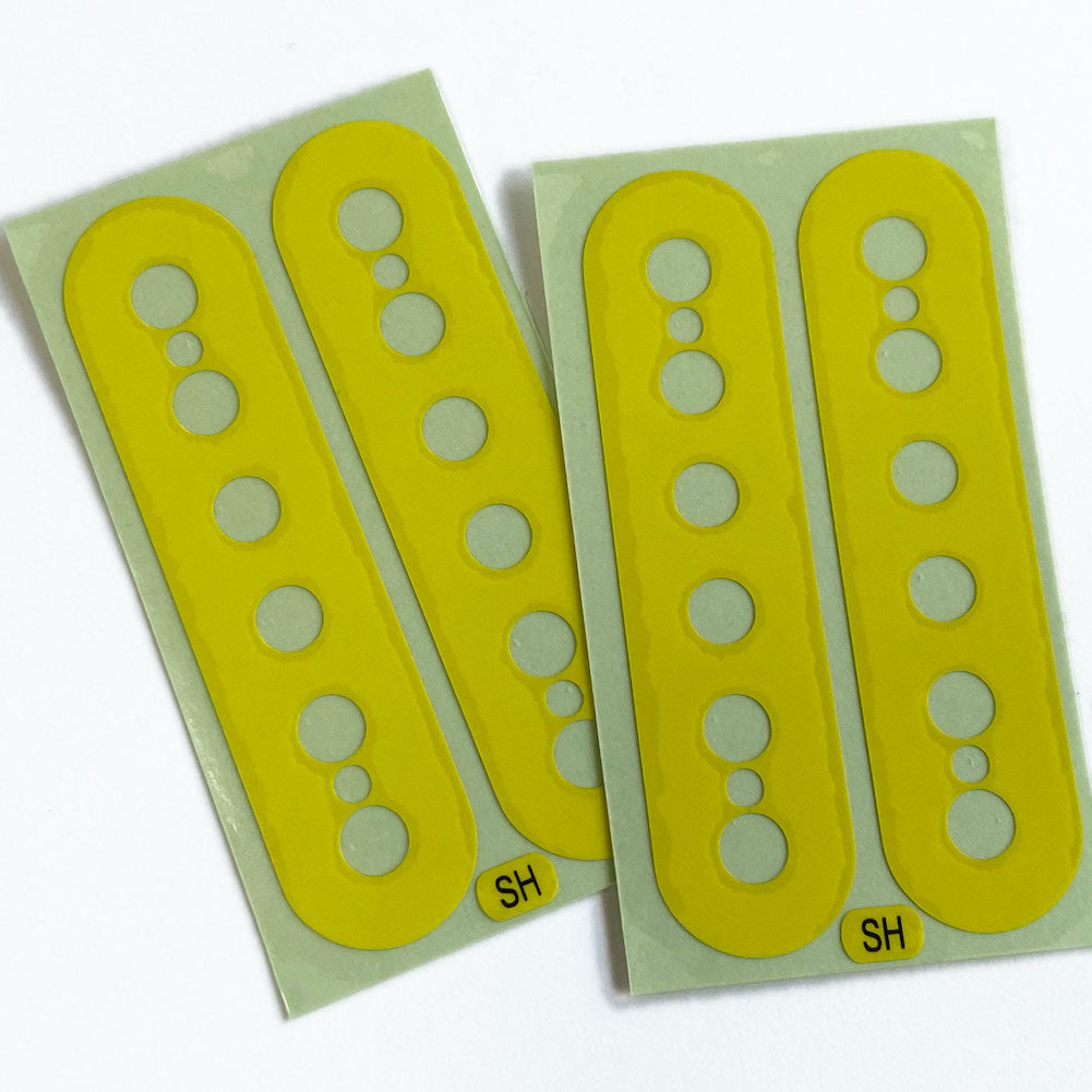 Solid Yellow Pickup Stickers for Humbucker, Seymour Duncan SH-1 Style