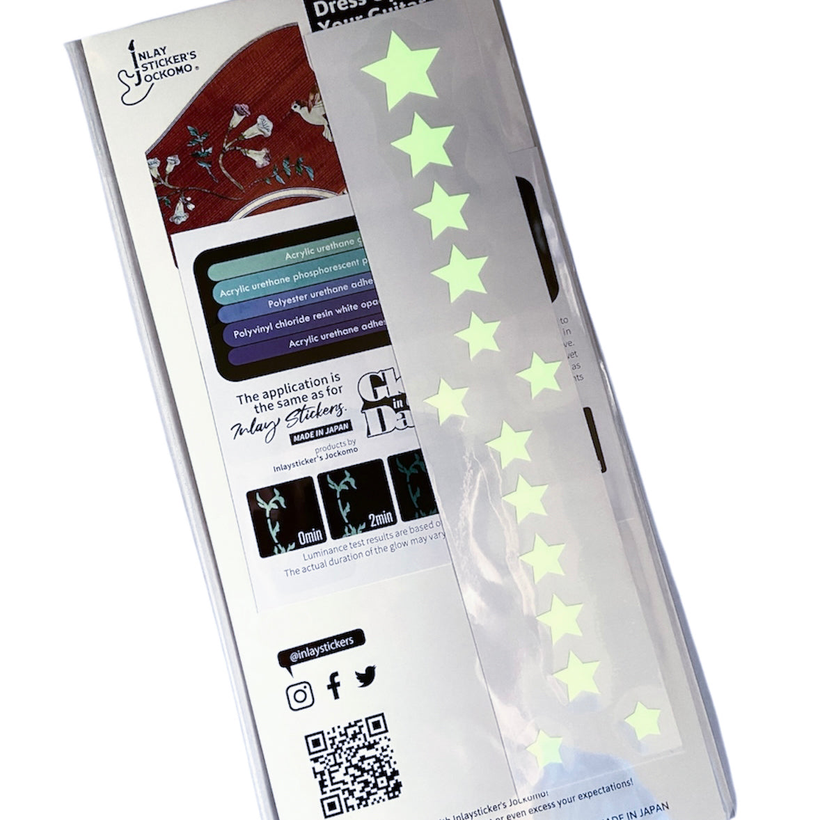 Glow in the Dark / Stars - Fret Markers for Guitars & Bass - Inlay Stickers Jockomo