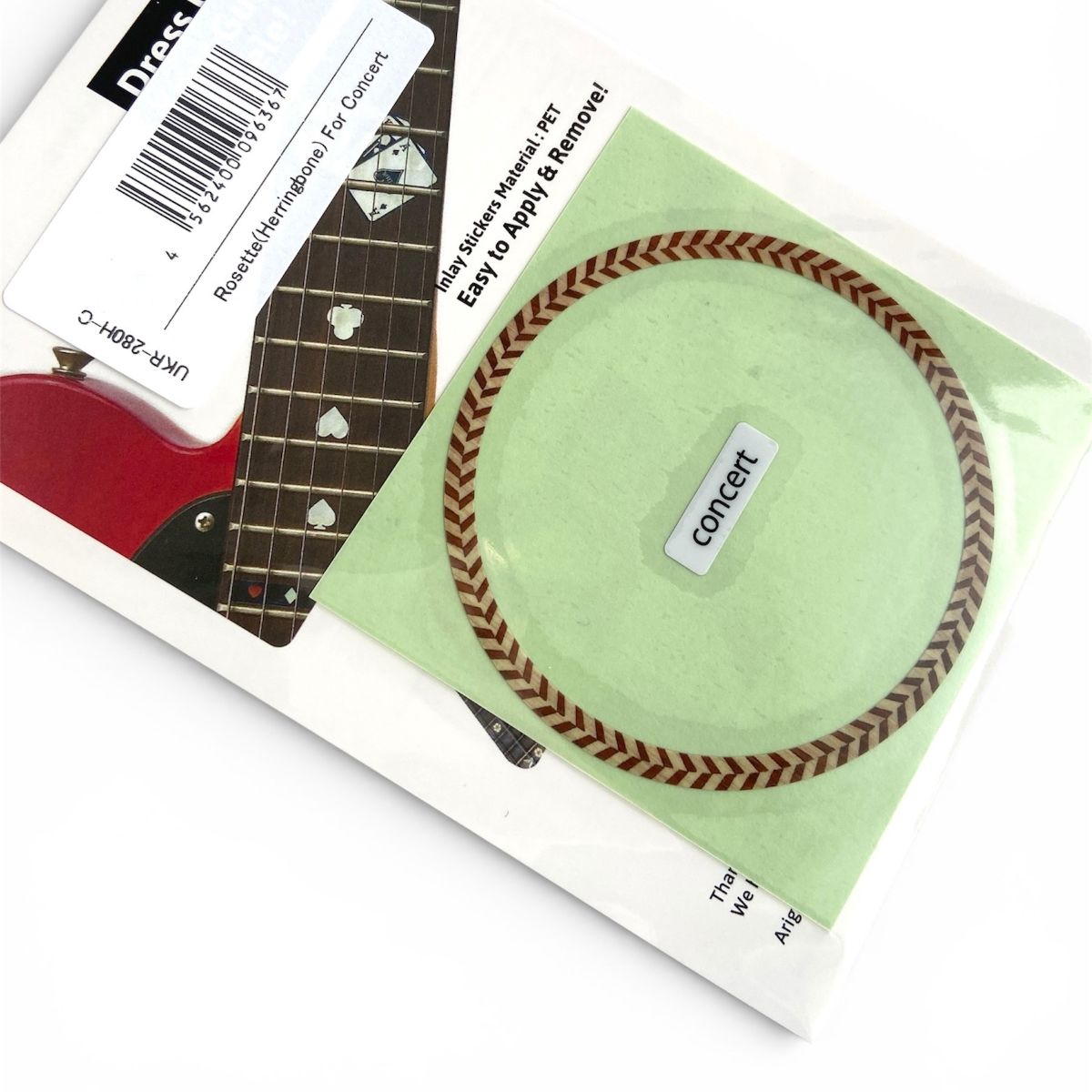 Ukulele Rosette (Woody-Herringbone)