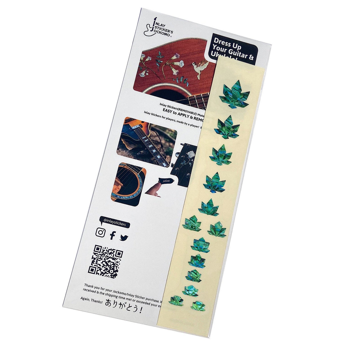 Original packaging of Jockomo 420 Cannabis Leaf Inlay Stickers