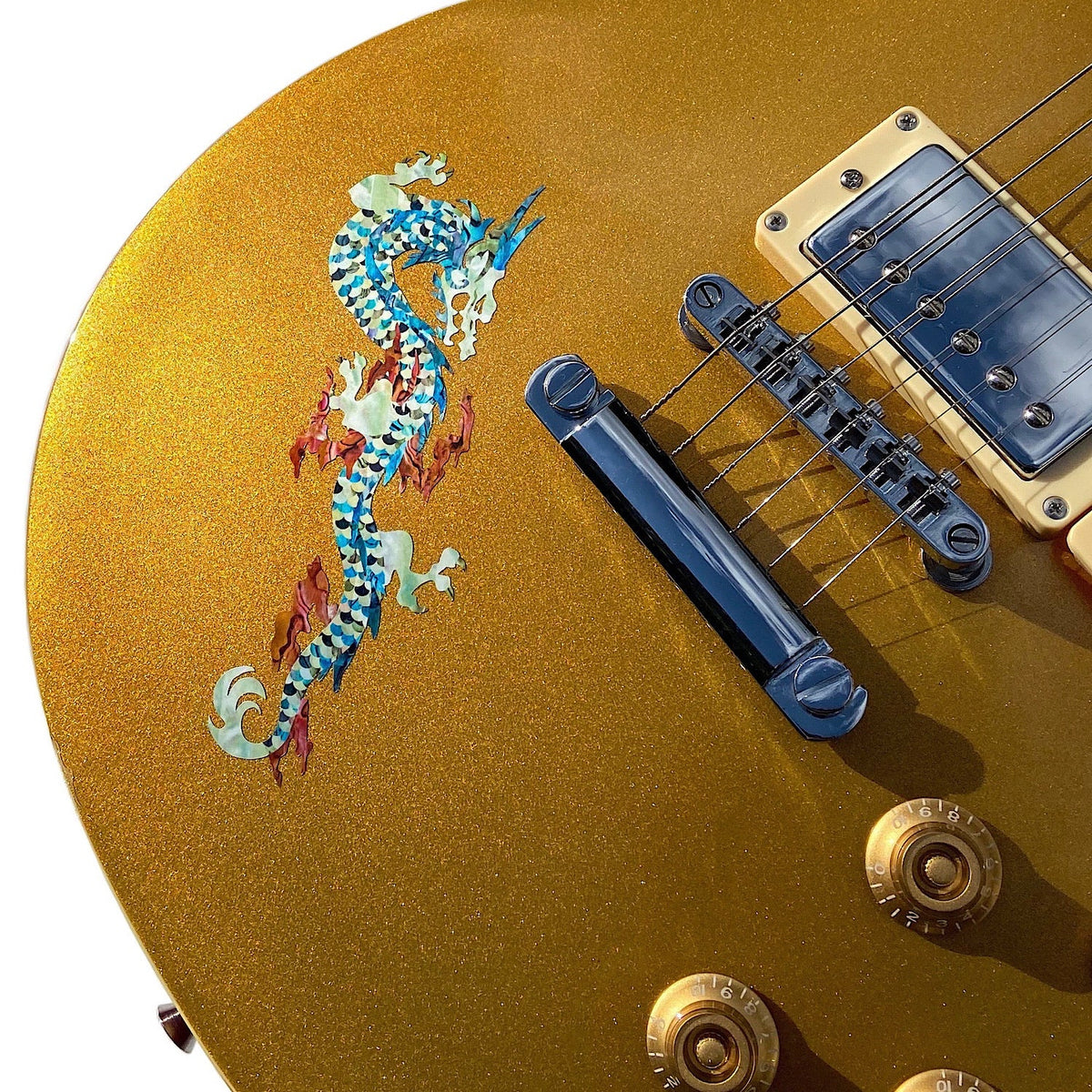 Fire Dragon - White Pearl - Inlay Stickers Jockomo