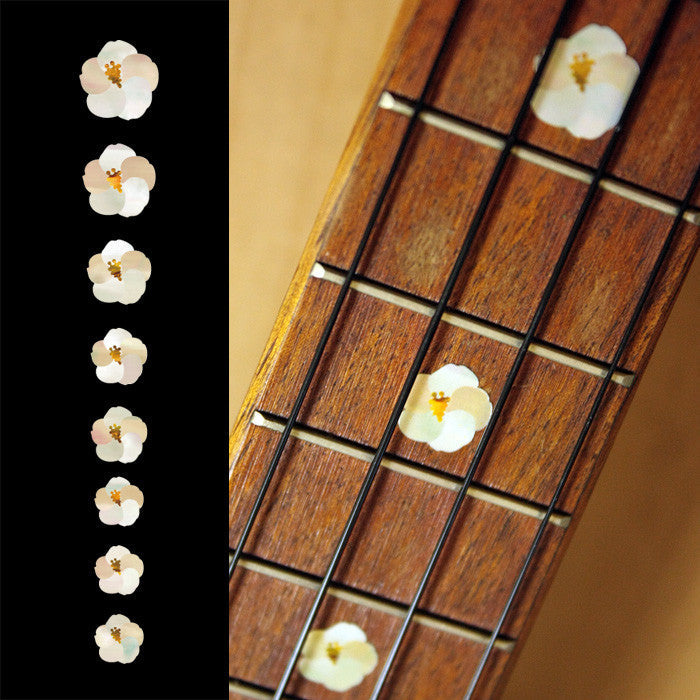 Hibiscus Flowers - Fret Markers for Ukuleles - Inlay Stickers Jockomo
